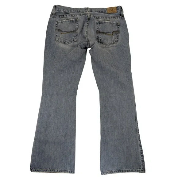 VTG American Eagle Hipster Skinny Flare Jeans Womens 8 Denim Low-Rise Preppy y2k - Picture 5 of 12